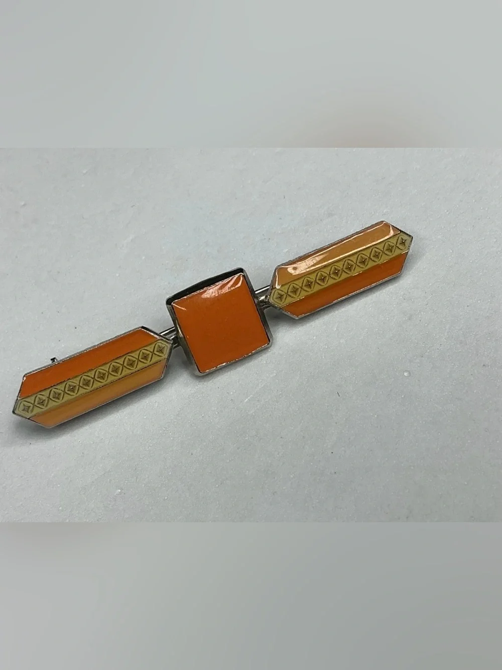Vintage Art Deco Revival Geometric Bar Brooch